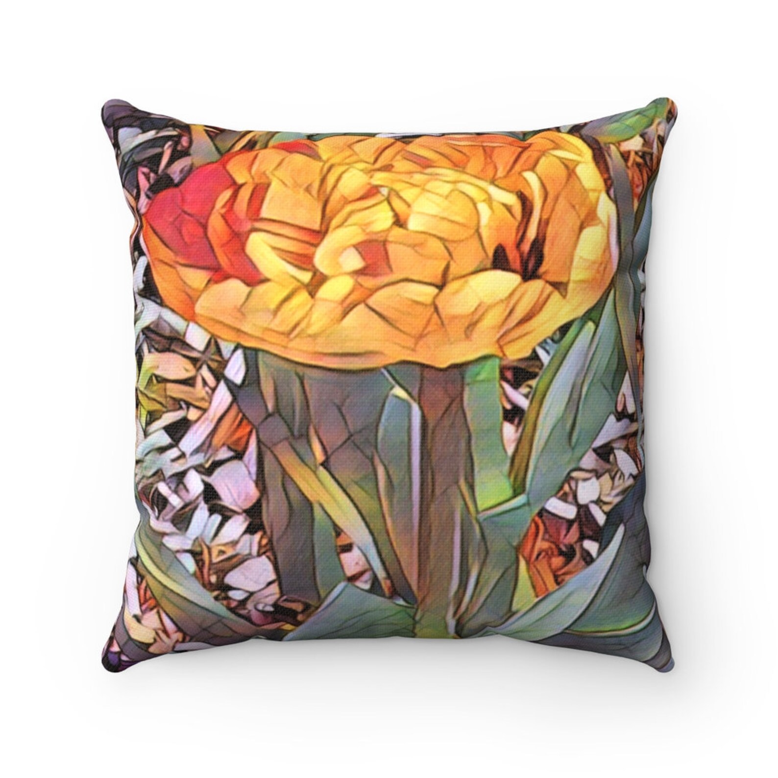 Tulip Pillow Tulip Gift Tulips Floral Pillows Nature Etsy