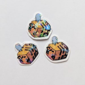 Mini Minecraft Bee Glitter Sticker