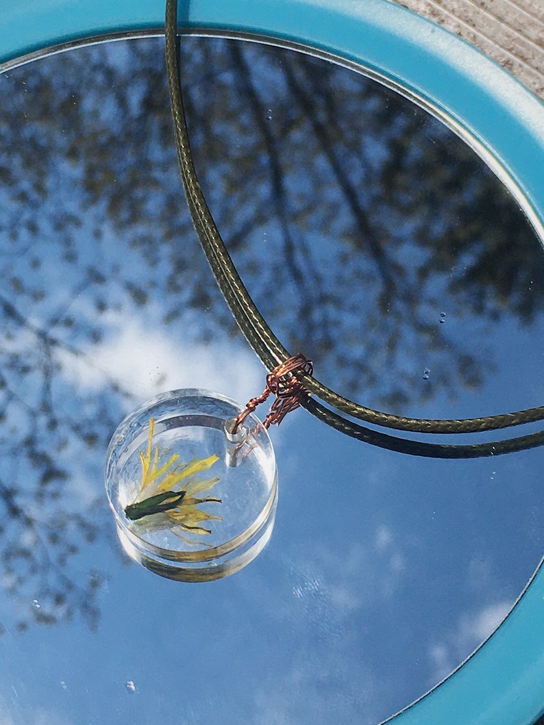 Dandelion Petal Pendant Necklace