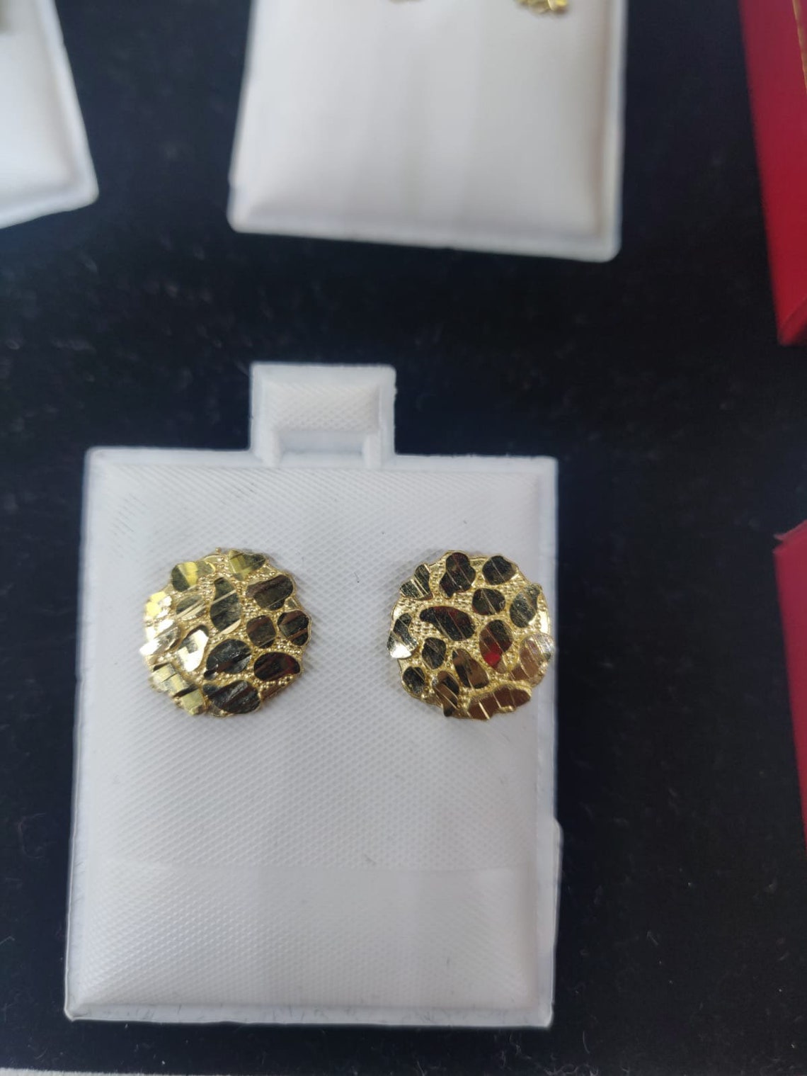 10kt Solid Real Gold Nugget Earrings Etsy