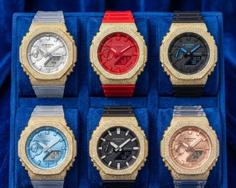 Custom Casio G-shock GA-2100 “crown of Thorns” – Diamond Iced Out