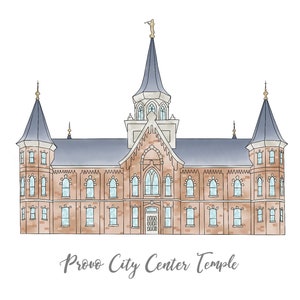 Provo City Center Temple Watercolor Painting (Digital)