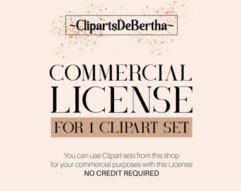 Commercial license for ClipartsDeBertha, Commercial license for one product