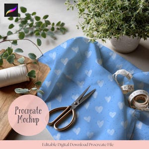Procreate Mockup, Stoffmockup, Stoffmockup, nahtloses Dateimockup, Clipart Procreate Mockup, Stoff Boho Mockup