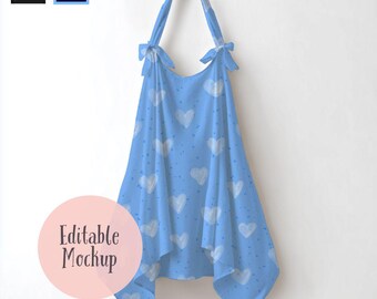 Nursing Cover Mockup, Seamless Pattern Mockup, Procreate & Photoshop (Digital Download)