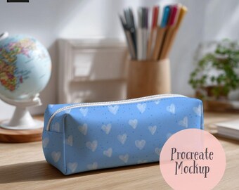 Pencil Case Procreate Mockup, Seamless Pattern Mockup (Digital Download)