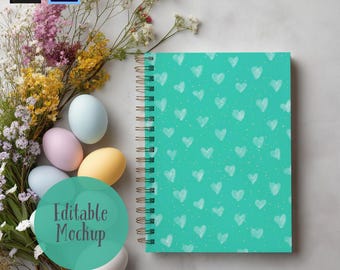 Easter Notebook Mockup, Seamless Pattern Mockup, Procreate & Photoshop (Digital Download)