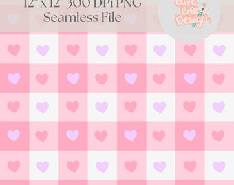 Hearts Seamless Pattern, Valentines Fabric Design (Digital Download)