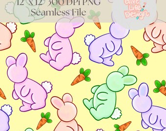 Easter Bunny Seamless Pattern, Easter Fabric Design (Digital Download)