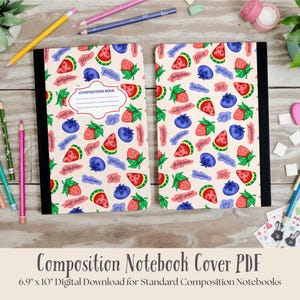 Fruits of the Spirit composition notebook cover PDF, Cute Christian, Bible Verse, printable composition notebook cover, digital download