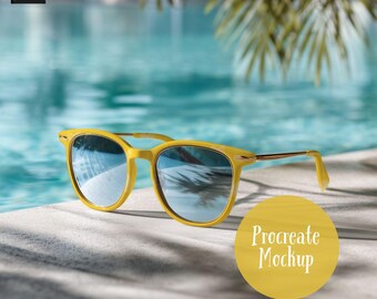 Summer Sunglasses Procreate Mockup, Seamless Pattern Mockup (Digital Download)