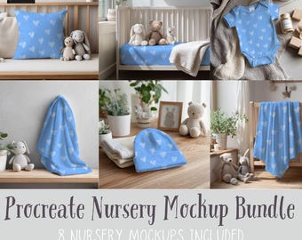 Procreate Nursery Mockup Bundle, Seamless File Mockup (Digital Download)