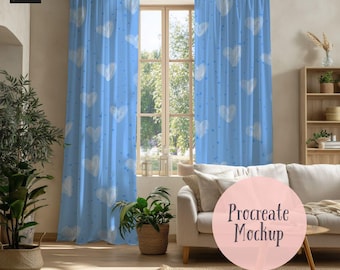 Curtain Procreate Mockup, Seamless Pattern Mockup (Digital Download)
