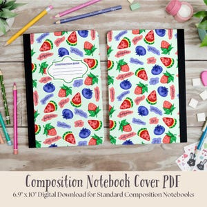 Fruits of the Spirit composition notebook cover PDF, Cute Christian, Bible Verse, printable composition notebook cover, digital download