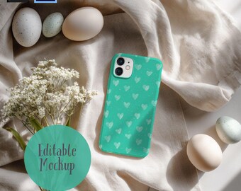 Easter Phone Case Mockup, Seamless Pattern Mockup, Procreate & Photoshop (Digital Download)