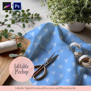 Fabric Procreate Mockup, Seamless Pattern Mockup (Digital Download)