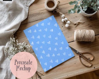 Scrapbook Paper Procreate Mockup, Seamless Pattern Mockup (Digital Download)