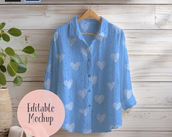 Blouse Mockup, Women's Apparel Mockup, Procreate & Photoshop Mockup (Digital Download)
