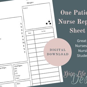 One Patient Nurse and Nursing Student Report Sheet PDF