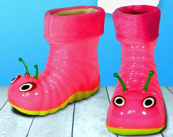 Caterpillar Design Rain Waterproof Boots for Kids Toddler