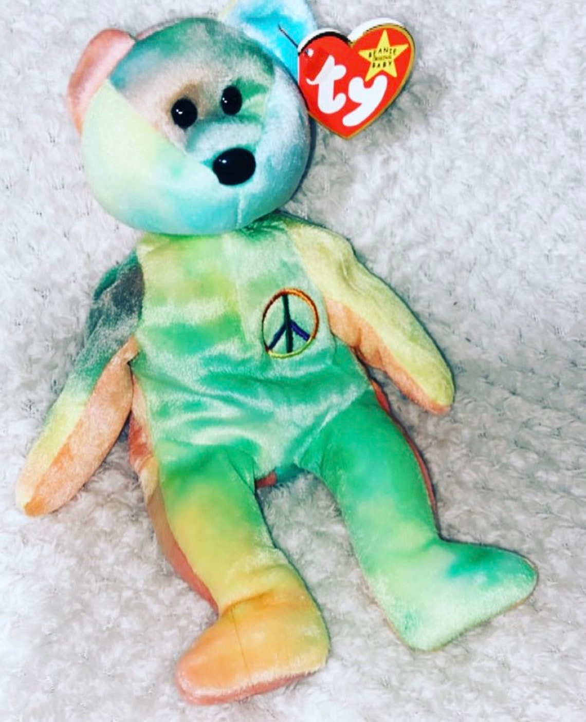 TY Beanie Baby GARCIA the TyDyed Bear Multi Colors 85 Etsy