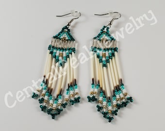 Porcupine Quill Earrings with crystals