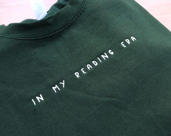 In my reading area embroidered jumper sweatshirt, personalisable jumper, booktrovert, book lover jumper, book merch, book nerd gift, reading