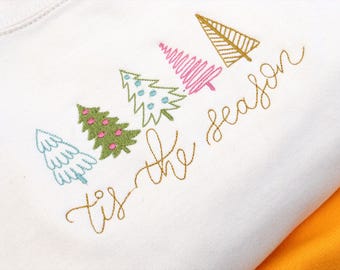 Tis The Season embroidered sweatshirt jumper for Christmas, Christmas Tree Xmas Jumper, gift for her gift for friends, cute Christmas jumper