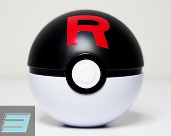 Team Rocket Poke Ball *Upcycled* Pokémon Poke Ball Tin Card Display - 3D Printed, Hand Painted, Designed
