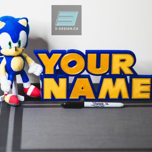 CUSTOMIZED SONIC RETRO Inspired 3D Name Font - Many Options, Color & Sizes! -Streaming, Collection, Gift, Mancave, Bedroom Door