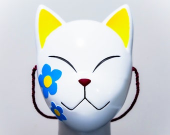 Kitsune Mask Japanese Anime - FOX Flower Mask 3D Printed & Painted