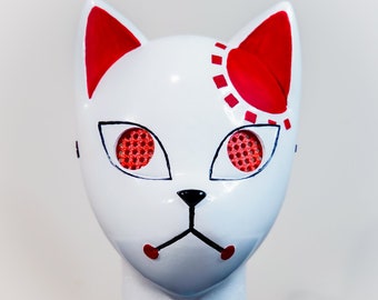 Kitsune Mask Japanese Anime - FOX Sun Mask 3D Printed & Painted