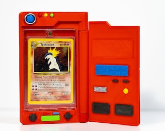 Pokémon Pokédex Custom Card Holder w/ Magnetic Case - Input your message! GIFT, Birthday, Display, Valentines Day, Present,