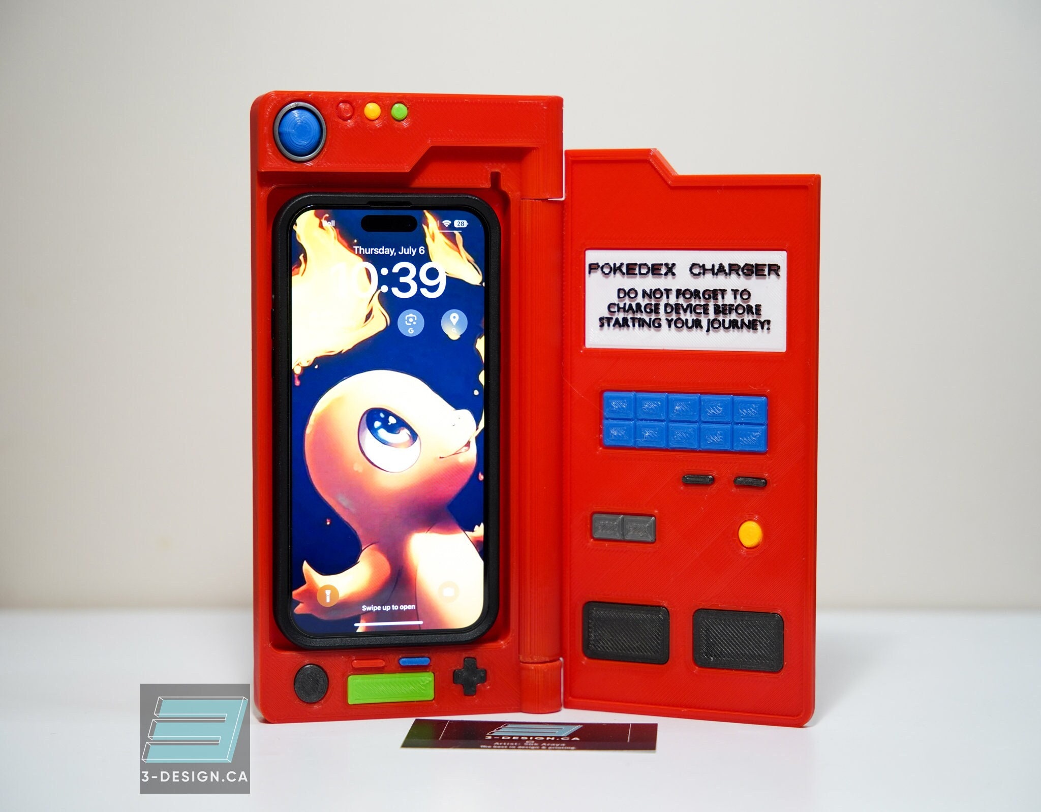 Pokedex Design Faux Leather Passport Cover Protector Inspired by Pokemon
