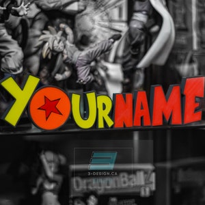 CUSTOMIZED Dragon Ball Inspired 3D Name Font - Collection, Gift, Streaming, Mancave, Bedroom Door, Xmas, Christmas Stocking Stuffer