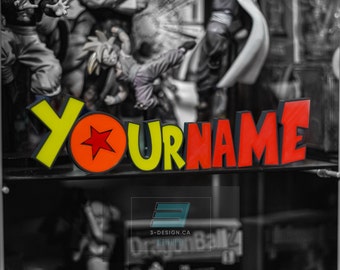 CUSTOMIZED Dragon Ball Inspired 3D Name Font - Collection, Gift, Streaming, Mancave, Bedroom Door, Xmas, Christmas Stocking Stuffer