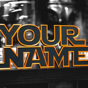 CUSTOMIZED Star Wars Inspired 3D Name Font - Collection, Gift, Streaming, Mancave, Bedroom Door