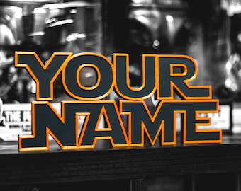 CUSTOMIZED Star Wars Inspired 3D Name Font - Collection, Gift, Streaming, Mancave, Bedroom Door