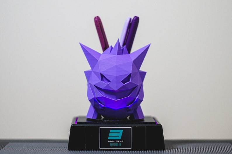 Pokemon Gengar Desktop Organizer Pen Holder, Brushes, etc POLY 3D Printed Many Color & Size options Fast Processing image 1