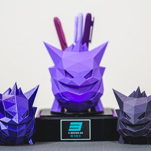 Pokemon Gengar Desktop Organizer Pen Holder, Brushes, etc POLY 3D Printed Many Color & Size options Fast Processing image 5