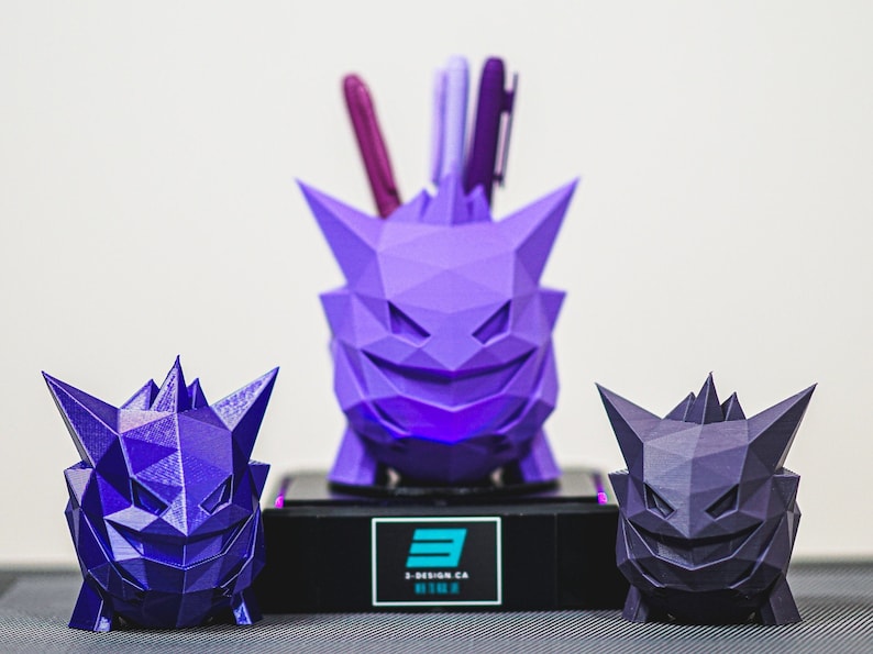 Pokemon Gengar Desktop Organizer Pen Holder, Brushes, etc POLY 3D Printed Many Color & Size options Fast Processing image 5