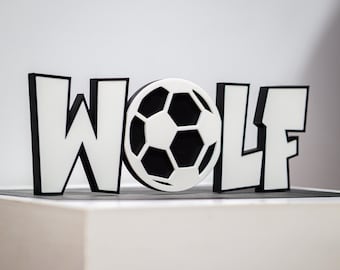 CUSTOMIZED Soccer Style Name Plates! 3D Name Font - Collection, Fan, Gift, Streaming, Mancave, Bedroom Door