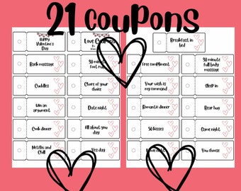 Printable Valentine's Day Love Coupons, 21 printable coupons