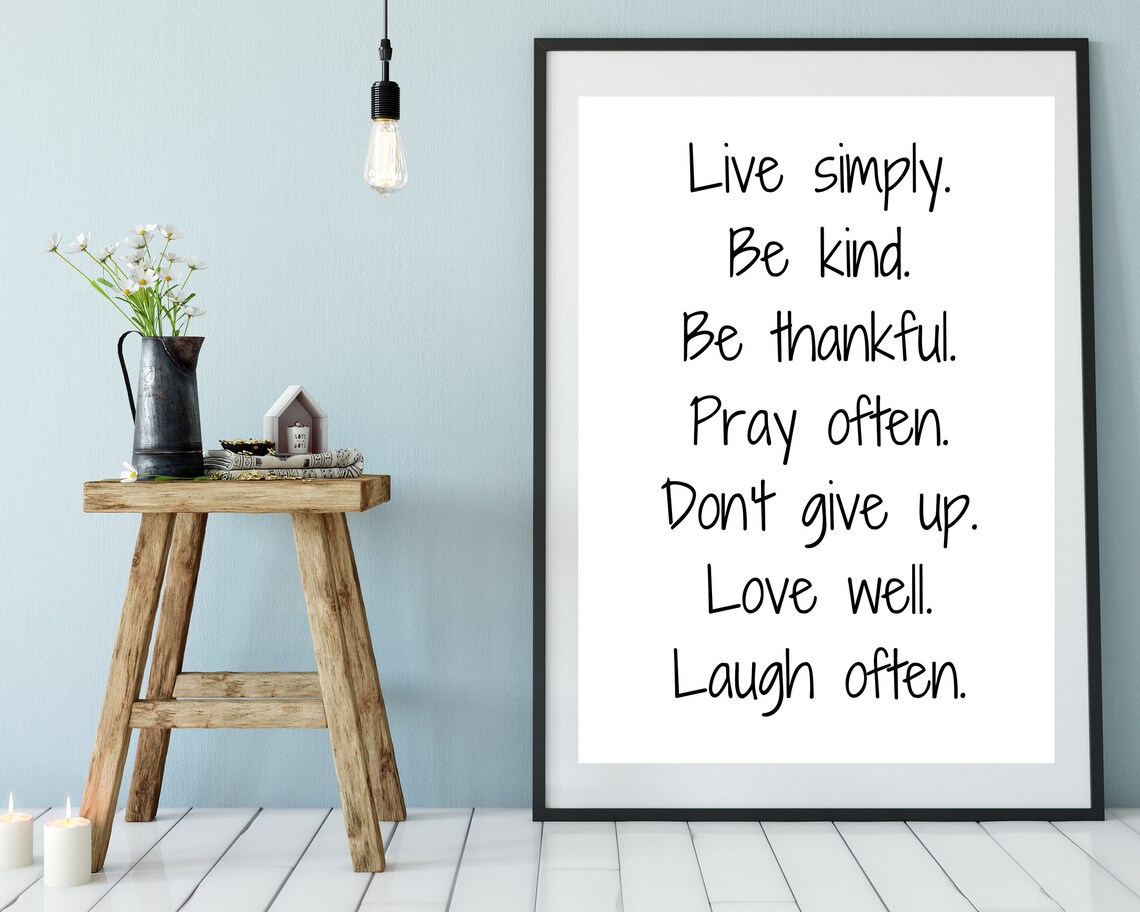 Rules of Life Downloadable Print Simple Wall Art Modern - Etsy