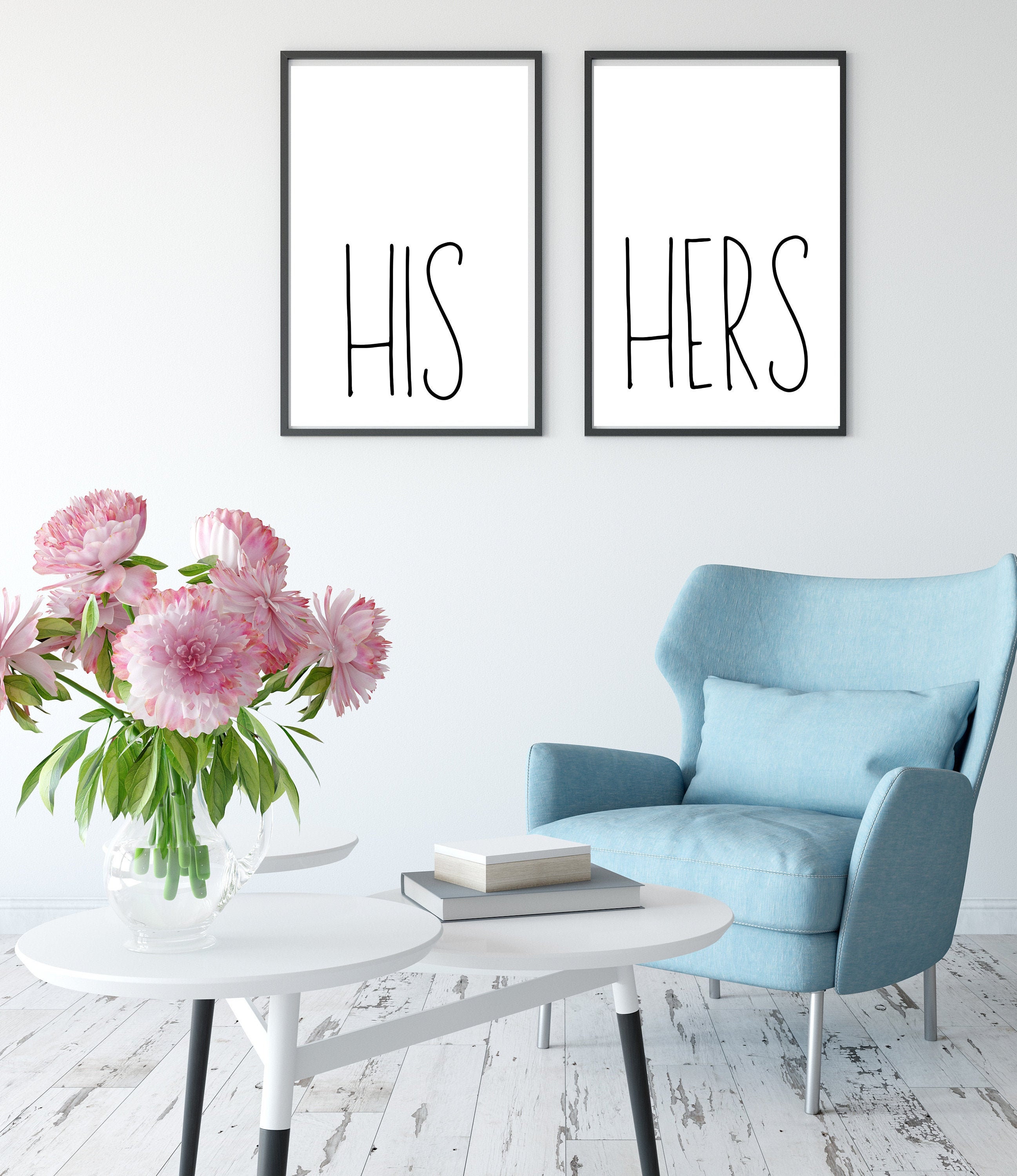 His and Hers Sign Wall Decor Printable Art Print Poster Etsy UK