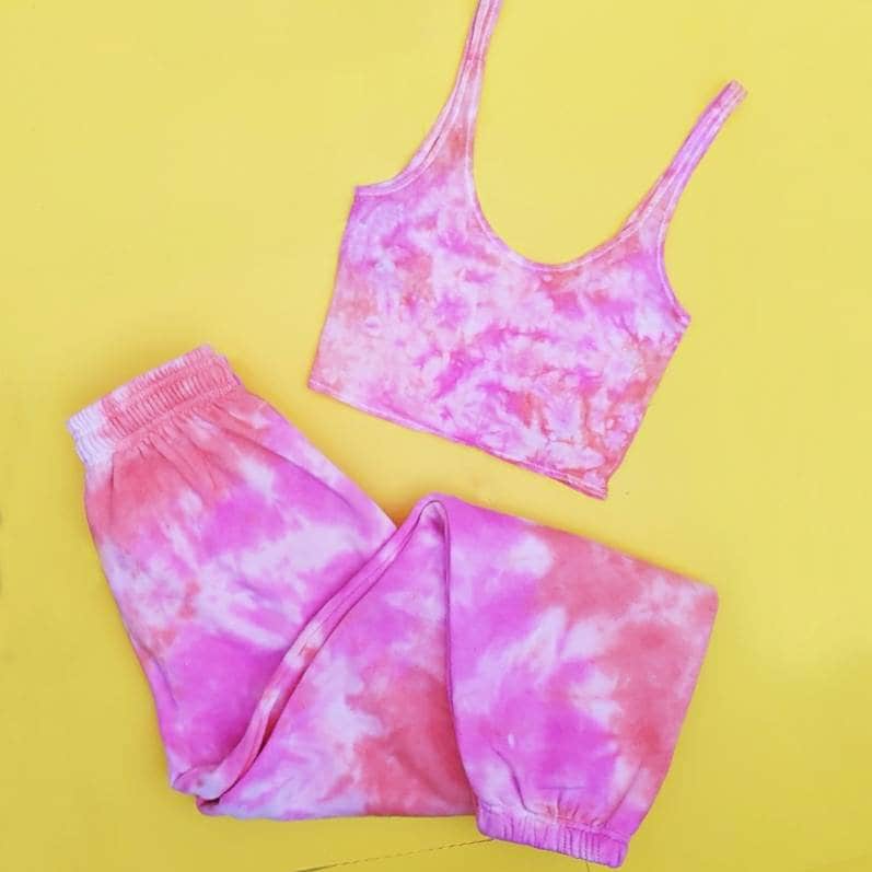 Pink and Orange Tie Dye Co Ord Festival 