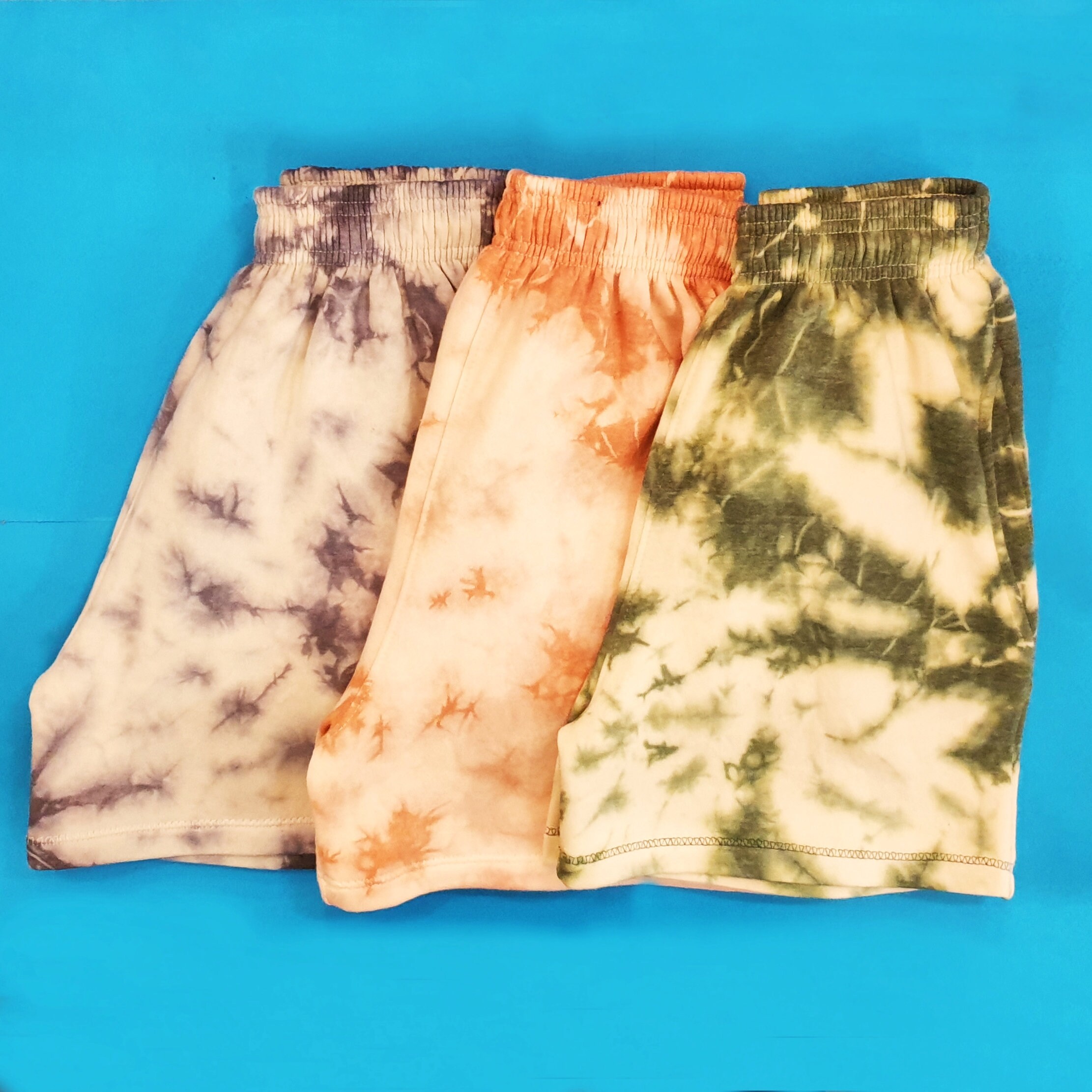 Tie Dye Jogger Shorts. High Waisted 