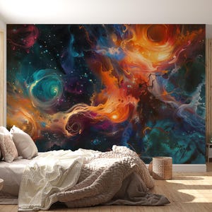 Universum Decken Tapete Buntes Raum-Wand-Wandbild Für Wohnzimmer oder Schlafzimmer Milchstraße Wandbild Abziehen und Aufkleben Kosmisches System Wandbild