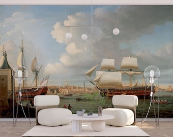 Fototapeta z żaglowcami: Pegase wpływa do portu w Portsmouth
