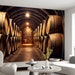 Wine Barrel & Wallpaper Wall Art Mural Wine Cellar Vault Oak Barrel